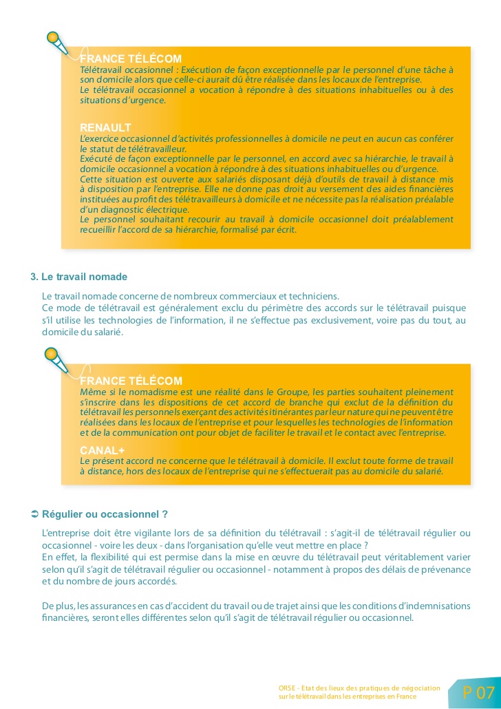 teletravail regulier