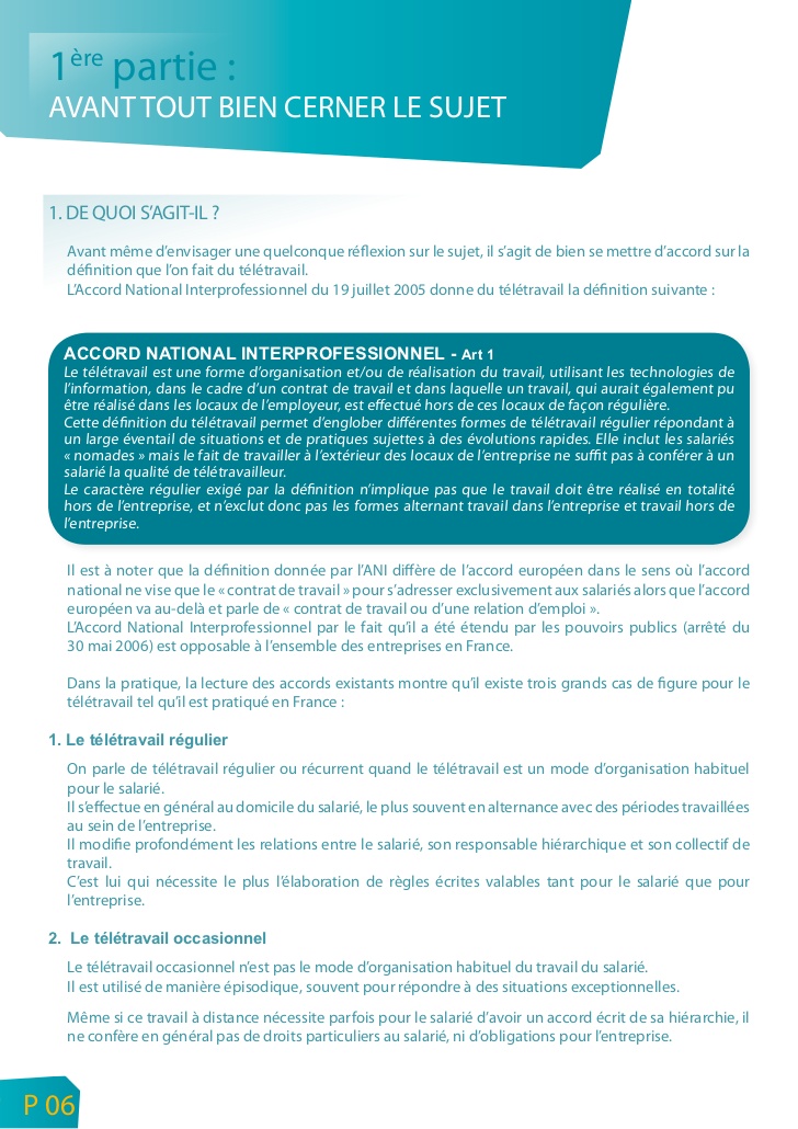teletravail regulier
