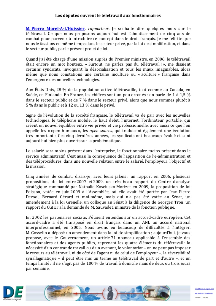 teletravail service public