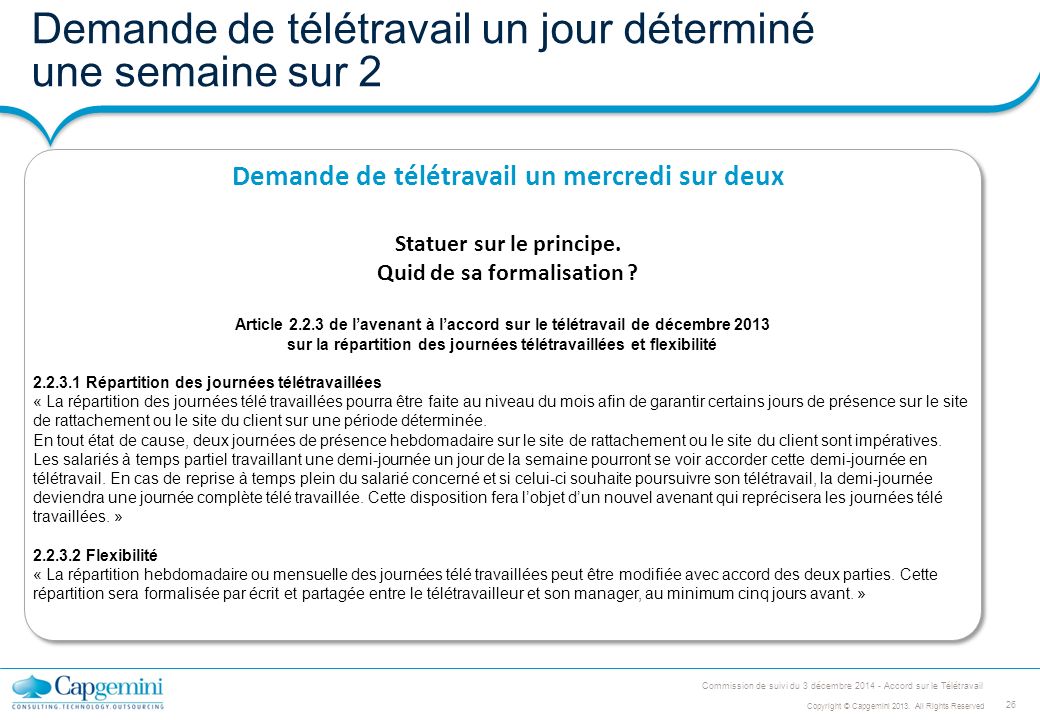 teletravail un jour par semaine