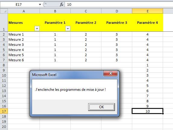 teletravail vba excel
