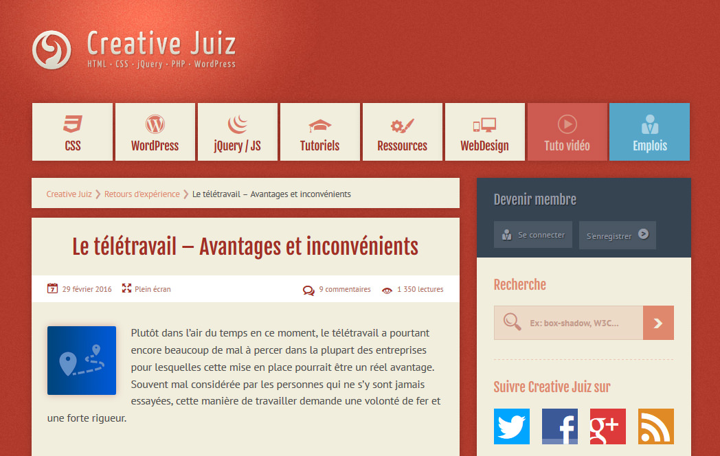teletravail webdesigner