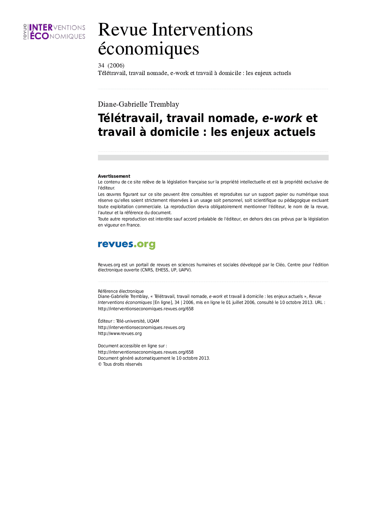 travail a domicile 34