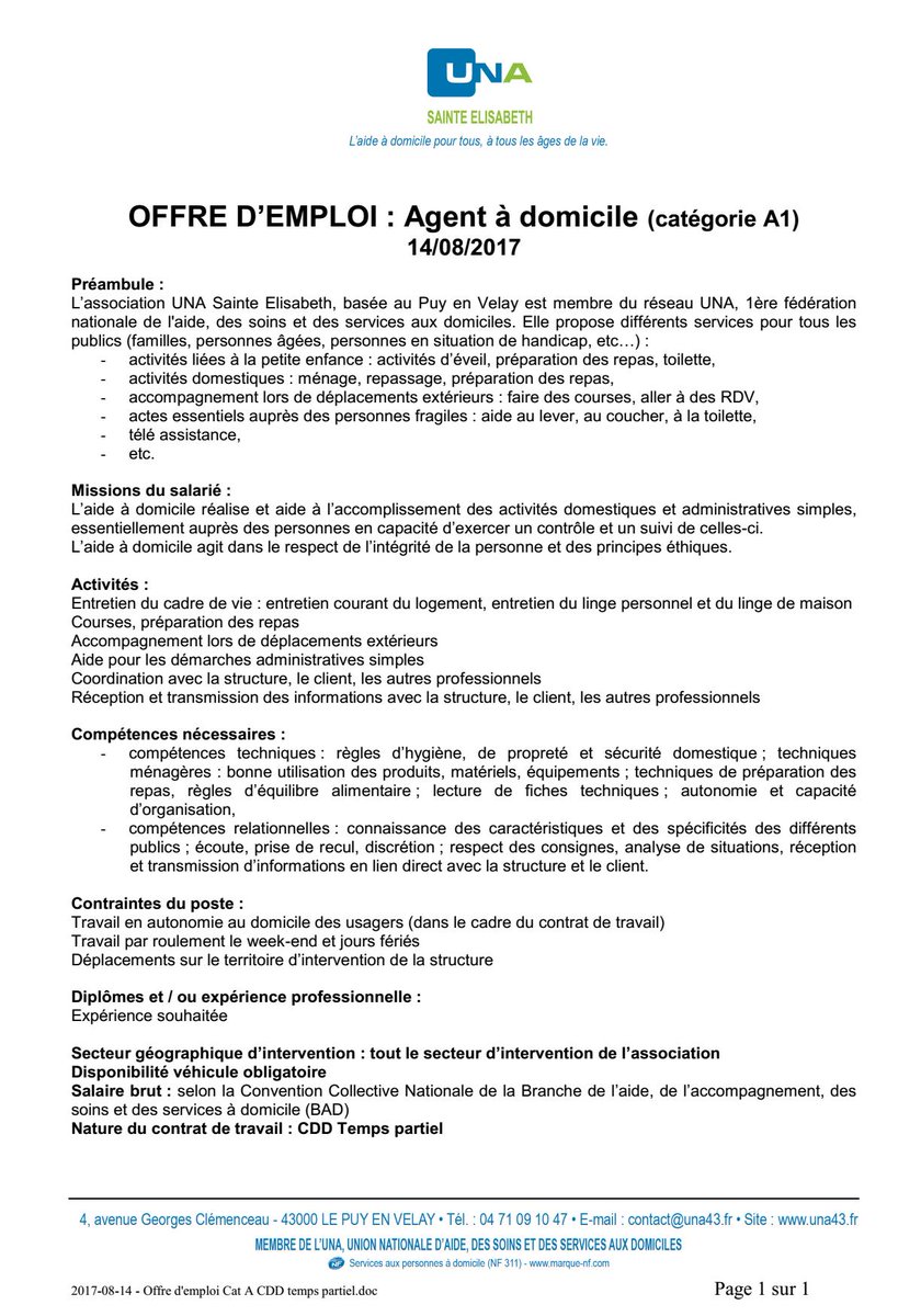 travail a domicile haute loire