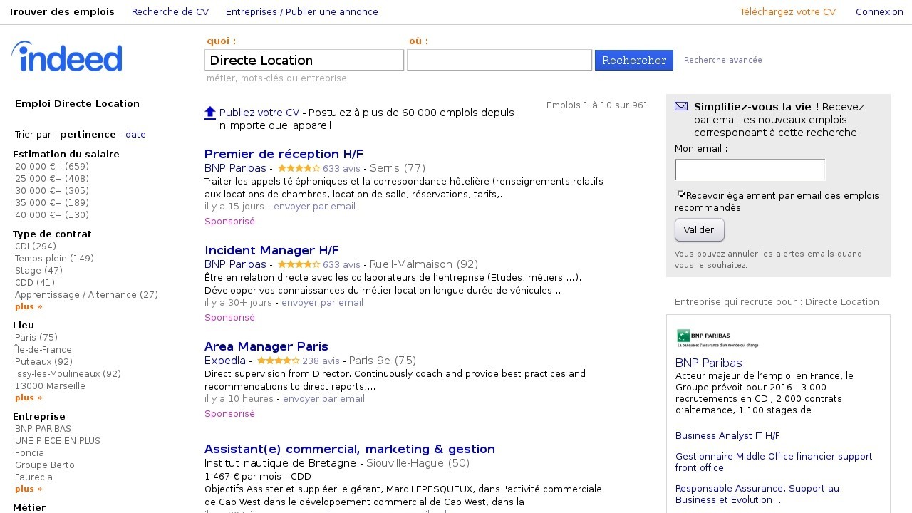 travail a domicile indeed