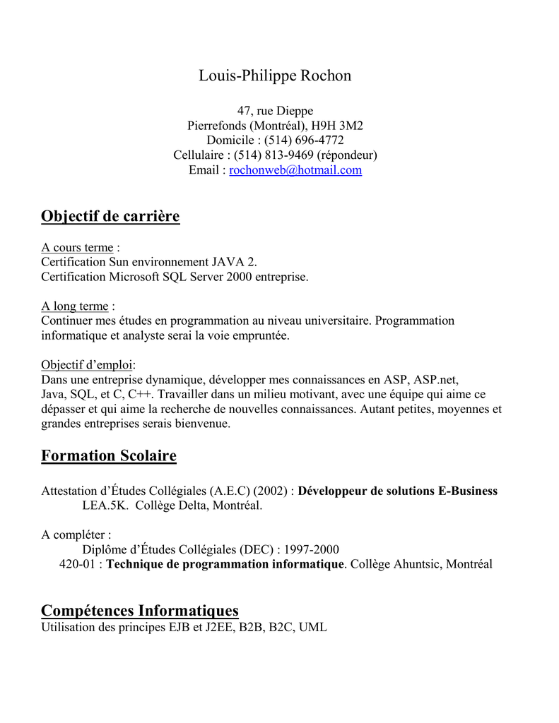 travail a domicile java