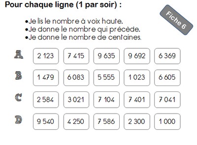 travail a la maison ce2