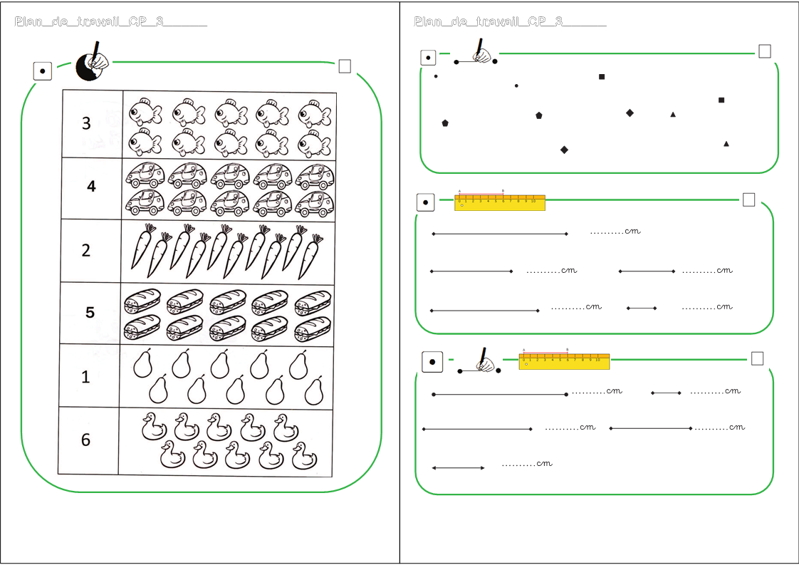 travail a la maison en cp