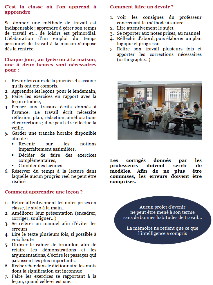 travail a la maison en seconde