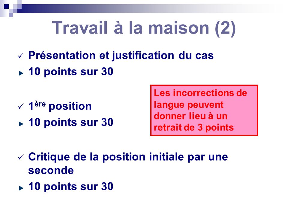 travail a la maison en seconde