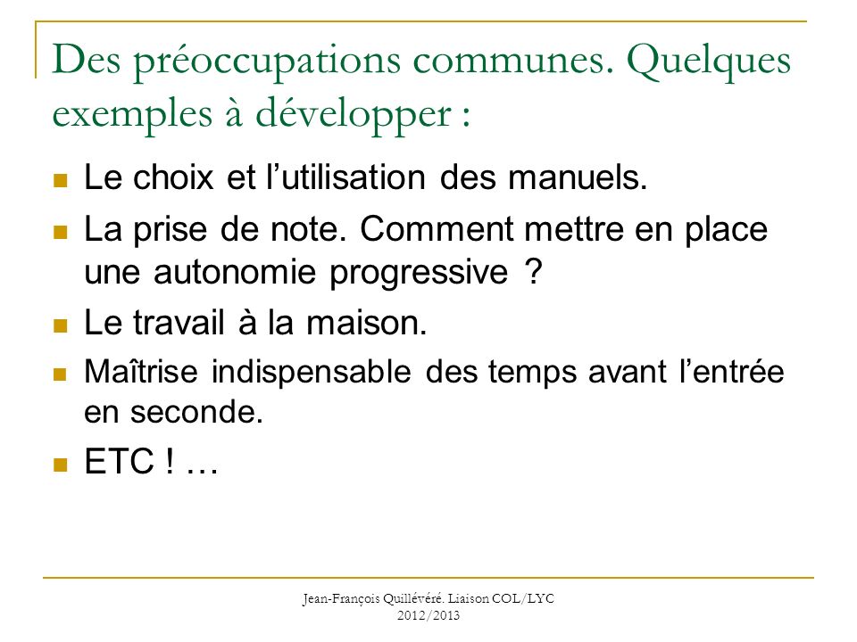 travail a la maison en seconde