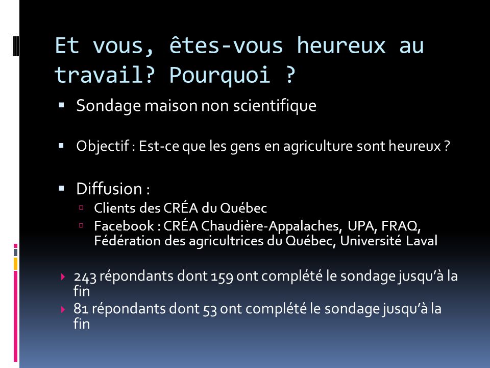 travail a la maison sondage